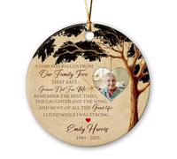 Décoration De Noël en Céramique Un Membre Est Tombé De Notre Arbre Généalogique Personnalisées Pendentifs en Porcelaine Festive Et Cadeau pour Pendaison De Crémaillère Papa 7.3Cm