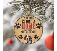 Décoration De Noël en Céramique Una CASA No ES Un Hogar Sin Un Galés Décoration en Céramique Festive Et Cadeau Pendentifs en Porcelaine pour Papa Pendaison De Crémaillère Maman 7.3CM
