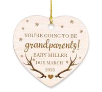 Décoration De Noël en Céramique Vous Allez Être Grands-Parents Personnalisées Souvenirs De Noë Festive Et Cadeau pour Amoureux Papa 7.3Cm