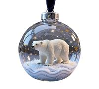 Décoration de Noël en Cristal de la Collection Wildlife Wonders, Boules de Noël en Plastique Transparent Décorations de Noëls Animalière en 3D, Décoration de Sapin d'Hiver avec Étoiles Scintillantes