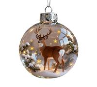 Décoration de Noël en Cristal de la Collection Wildlife Wonders, Boules de Noël en Plastique Transparent Décorations de Noëls Animalière en 3D, Décoration de Sapin d'Hiver avec Étoiles Scintillantes