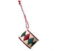 Décoration de Noël en fer à suspendre avec boîte aux lettres Père Noël et boîte cadeau festive pour une utilisation saisonnière (Gong et tambour/20 g)