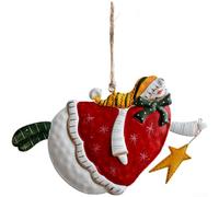 Décoration de Noël en fer double face en forme de bonhomme de neige fabriquée avec une esthétique nordique vintage pour sapin et décoration de la maison (style A)