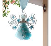 Décoration de Noël en forme d'ange en verre de mer - Décoration 2D en acrylique | Pendentif ange pour sapin de Noël | Pour maison, vacances, mur, fenêtre, voiture, rétroviseur