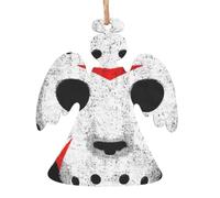 Décoration de Noël en forme d'ange, motif tête de mort, 1 pièce, pendentif de Noël en bois à suspendre pour sapin de Noël, décoration d'intérieur et d'extérieur