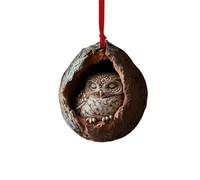Décoration De Noël en Forme d'Animal De La Forêt - Ornement en Acrylique 2D à Suspendre pour Sapin - Hibou Écureuil (C, One Size)