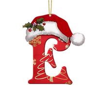 Décoration de Noël en forme de 26 lettres de l'alphabet personnalisées à suspendre pour sapin de Noël, cadeaux de fête (E)