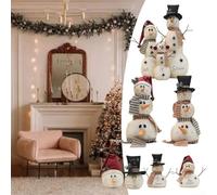 Décoration de Noël en forme de bonhomme de neige adaptée pour une utilisation en intérieur et en extérieur, apporte un élément joyeux et lumineux à la décoration festive (D)