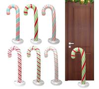 Décoration de Noël en forme de canne à sucre d'orge en PVC | Décoration de Noël gonflable pour jardin, pelouse, terrasse, maison, porches, fêtes sur le thème des zones photo