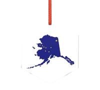 Décoration de Noël en forme de carte de l'État de l'Alaska, décoration moderne en acrylique alternative aux décorations de Noël polyvalentes