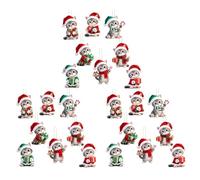 Décoration de Noël en forme de chaton mignon à suspendre au sapin, pendentif décoratif plat en bois 2D avec cordon pour la maison, les vacances, les fêtes