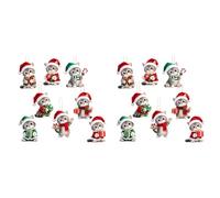 Décoration de Noël en forme de chaton mignon à suspendre au sapin, pendentif décoratif plat en bois 2D avec cordon pour la maison, les vacances, les fêtes