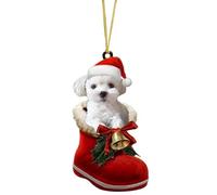 Décoration de Noël en forme de chien - Décoration de Noël - Pendentif 2D | Pendentif Chien Décoration Porte Fenêtre Plafond Cheminée Mantel Escalier