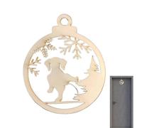 Décoration de Noël en forme de chiot | Décorations de Noël pour sapin - artisanale avec trou pour suspendre sur un arbre pour les décorations de vacances vintage