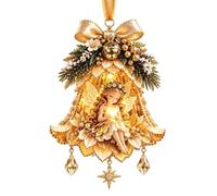 Décoration de Noël en forme de clochette de 8 cm, fabriquée à la main | Construction en résine, taille compacte, s'adapte à une couronne de porte fenêtre, idéal pour une fête à la maison