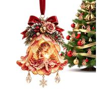 Décoration de Noël en forme de clochette de 8 cm, fabriquée à la main | Construction en résine, taille compacte, s'adapte à une couronne de porte fenêtre, idéal pour une fête à la maison