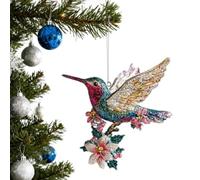 Décoration de Noël en forme de colibri en acrylique à suspendre pour sapin de Noël, porte, cour, extérieur ou fenêtres, cadeau d'éléphant blanc (F)