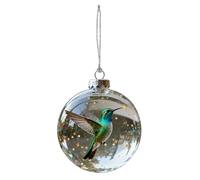 Décoration de Noël en forme de colibri - Fournitures de fête artificielles transparentes 3D - Ornements d'arbre de Noël en forme d'oiseau, pour Thanksgiving, fête d'anniversaire, bureau, salon