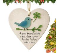 Décoration de Noël en Forme de cœur, cœur en Verre de mer à Suspendre au Sapin, Souvenir Intemporel Fait Main pour Les Meilleurs Amis et Les collectionneurs de Noël. (1pc)