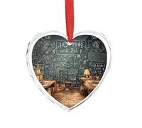 Décoration de Noël en forme de cœur mathématique - Élégantes décorations de Saint-Valentin en forme de cœur en verre de cristal pour arbre, maison et cadeau