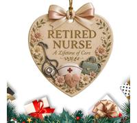 Décoration de Noël en forme de cœur pour retraite, souvenir de Noël | Décoration d'arbre de Noël pour propriétaires de maisons, collègues, enseignants, infirmières, bureau, salon