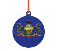 Décoration de Noël en forme de drapeau de l'État de Pennsylvanie, alternative moderne en acrylique aux décorations de Noël polyvalentes