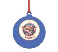 Décoration de Noël en forme de drapeau de l'État du Minnesota, alternative moderne en acrylique aux décorations de Noël polyvalentes