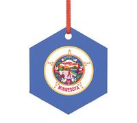 Décoration de Noël en forme de drapeau de l'État du Minnesota, alternative moderne en acrylique aux décorations de Noël polyvalentes