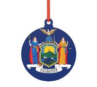 Décoration de Noël en forme de drapeau de New York, alternative moderne en acrylique aux décorations de Noël polyvalentes