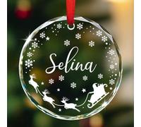 Décoration de Noël en forme de flocon de neige, de renne de Père Noël, cadeau pour la famille, les amis, les enfants, les bébés, les décorations de sapin de Noël personnalisées, cadeaux de Noël