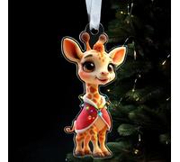 Décoration de Noël en forme de girafe - Ornements en forme de girafe - Amoureux des animaux - Faune - Souvenir de vacances en acrylique - Décoration à suspendre pour