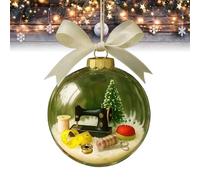 Décoration de Noël en Forme de Globe à Neige avec Machine à Coudre, décoration Antique à Suspendre, décoration de Noël sur Le thème des Machines à Coudre rétro (A)