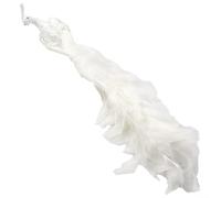 Décoration de Noël en forme de paon blanc - Décoration d'arbre à plumes avec accents pailletés - Clip à suspendre pour un mariage élégant et une décoration de vacances