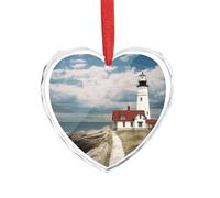 Décoration de Noël en forme de phare en forme de cœur, 8,9 x 7,5 cm, décoration à suspendre pour mariage, cadeau de Saint-Valentin, décoration de festival