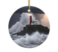 Décoration de Noël en forme de phare en tempête, décoration festive à suspendre, parfaite pour les vacances et comme cadeau