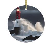 Décoration de Noël en forme de phare en tempête, décoration festive à suspendre, parfaite pour les vacances et comme cadeau