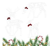 Décoration de Noël en forme de renne pour l'extérieur - Kit de décoration de pelouse en fer - 78 x 43 cm, 66 x 36 cm, 45 x 31 cm - Décoration de jardin festive pour jardin, terrasse et