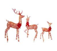 Décoration de Noël en forme de rennes | Décoration extérieure lumineuse en acrylique 2D | Famille de cerfs | Idéal pour les fêtes, les traditions de Noël, les fêtes de famille et le plaisir festif