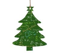 Décoration de Noël en forme de sapin de Noël imprimée en forme de question mathématique, 1 pièce, pendentif de Noël en bois à suspendre pour sapin de Noël, décoration d'intérieur et d'extérieur