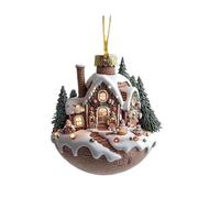 Décoration de Noël en forme de tasse de cacao chaud, décoration de Noël au chocolat chaud | Tasse de chocolat chaud de maison de neige de Noël Ornements de Noël en acrylique 2D | Pendentif drôle de pa