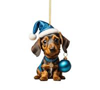 Décoration de Noël en forme de teckel, jolie décoration de sapin de Noël, décoration à suspendre pour les amoureux des chiens, décoration de Noël à suspendre pour les vacances et la maison (62F