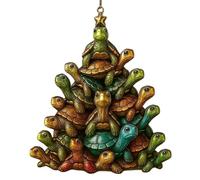 Décoration de Noël en Forme de Tortue - Pendentif Plat en Acrylique océan, décoration d'animaux Marins, Design 2D léger avec Cordon de Suspension, breloque créature Tropicale Mignonne | pour