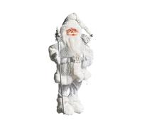 Décoration de Noël en Matière Synthétique et Tissu Forme Père Noël sur Pied Argentée Nelaug