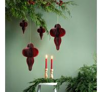 Décoration de Noël en papier Ornament Bordeaux H40cm 2er Set