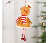 Décoration de Noël en peluche bonhomme en pain d'épice - Décoration de Noël - Décoration de sapin de Noël - Figurines en pain d'épices - Décoration de Noël pour enfants - Cadeau festif à la maison (A)