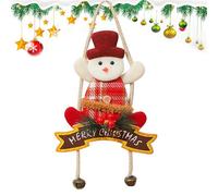 Décoration de Noël en peluche Père Noël, sapin de Noël, bonhomme de neige, décoration en peluche avec clochettes - Décoration d'intérieur pour chambre à coucher, couloir, cuisine, jardin, fenêtre