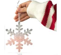 Décoration de Noël en plastique transparent pour sapin de Noël avec carrosse de style européen, flocons de neige et couronnes, convient pour les fêtes et les fêtes (flocon de neige)