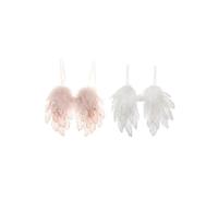 Décoration de Noël en plumes - DKD Home Decor - Lot de 2 - 28x4x33 cm - Multicolore - Plastique - Décorations originales