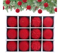 Décoration de Noël en velours | Boules de Noël en velours, pendentif floqué robuste avec couleurs vives pour les vacances, les mariages, la famille, les amis, les collègues