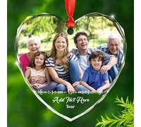 Décoration de Noël en verre avec photo personnalisée 2025, cadeau de Noël pour papa, maman, grand-père, grand-mère de la part de fils, fille, petits-enfants, images et textes personnalisés